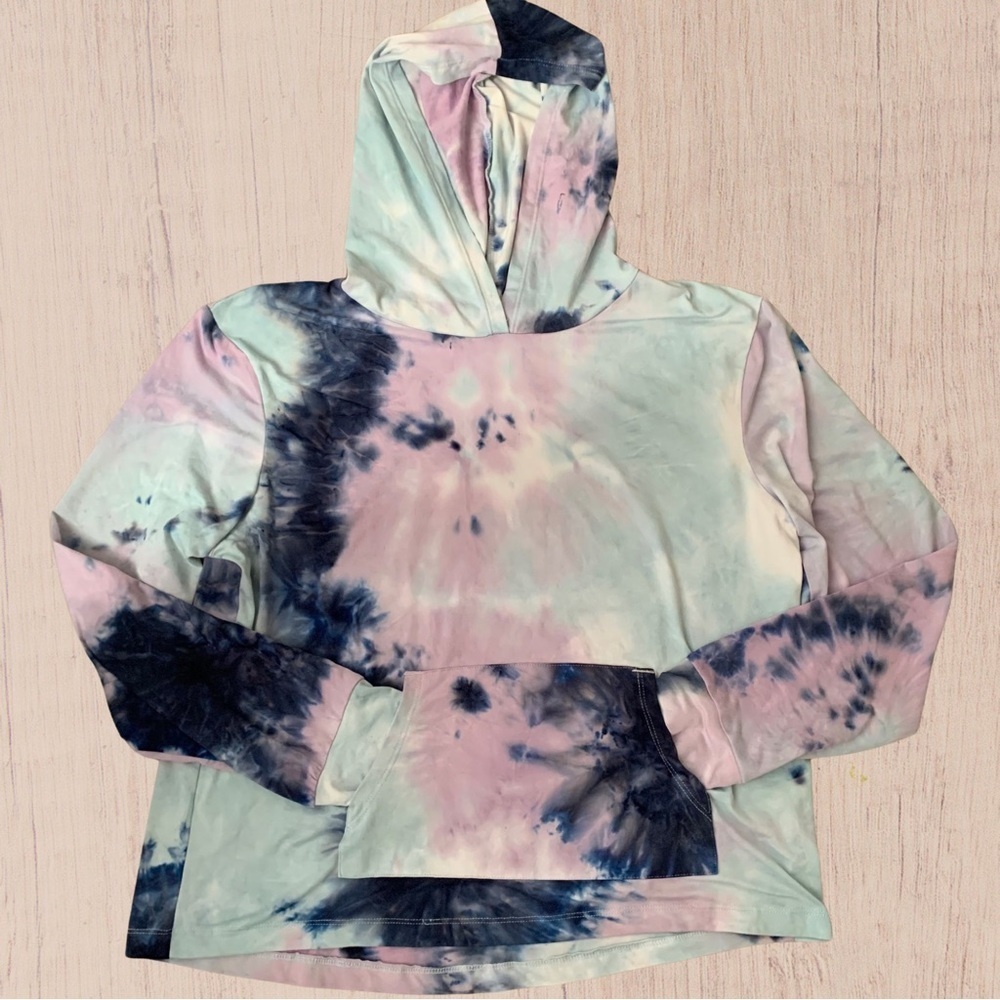 Colorful Tie Dye Lightweight Hoodie Large